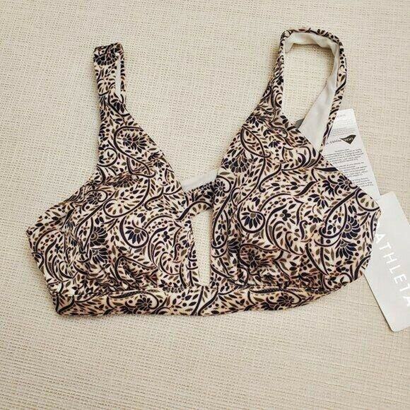 Athleta Womens Bikini Top Size Small Multicolor Aqualuxe Batik Paisley NEW - Picture 1 of 3
